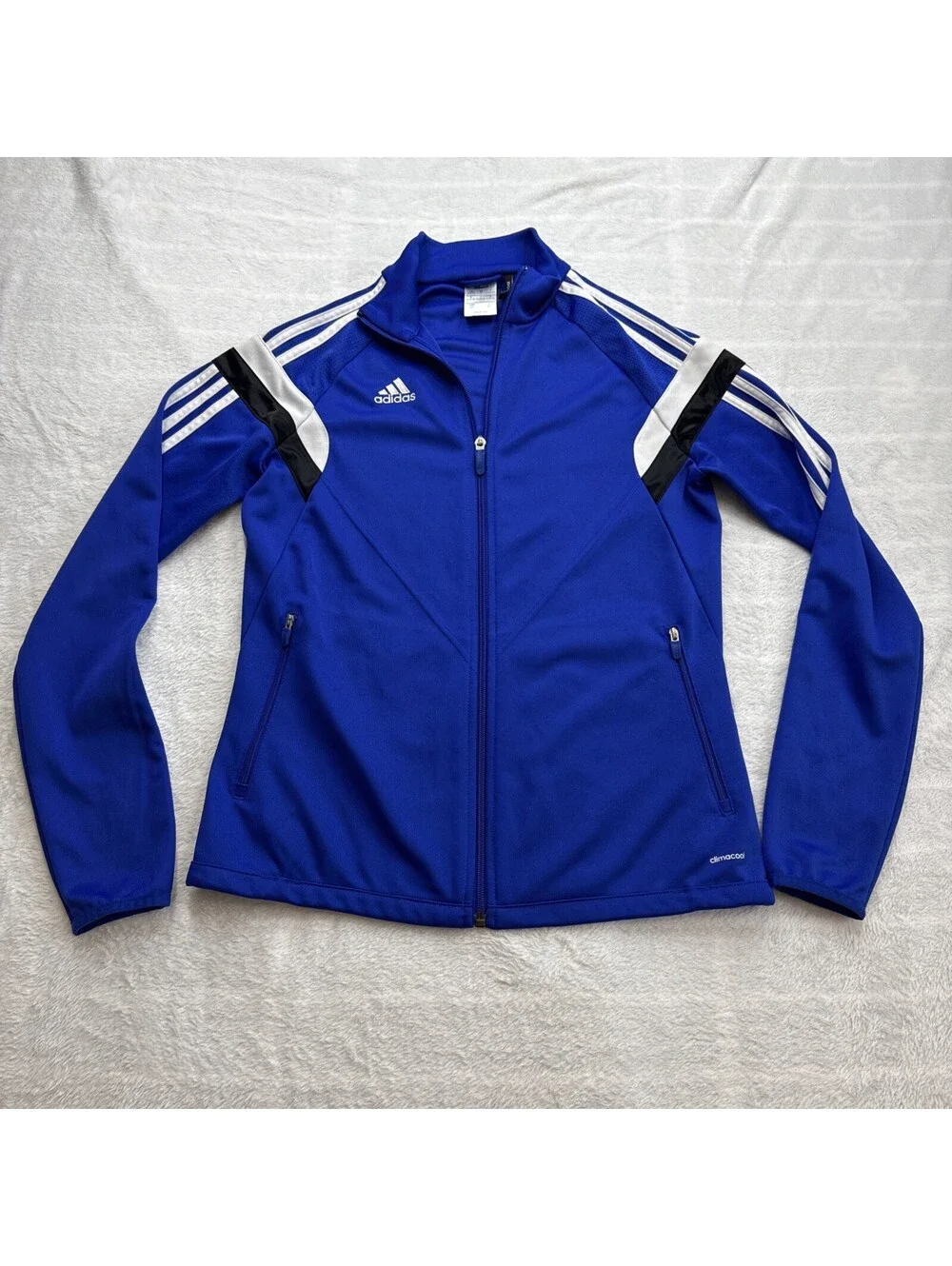 Adidas Women’s Small Track Jacket Blue With White (2441)